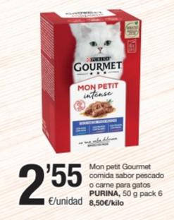 Oferta de Purina - Mon Petit Gourmet Comida Sabor Pescado / Carne Para Gatos por 2,55€ en SPAR Fragadis