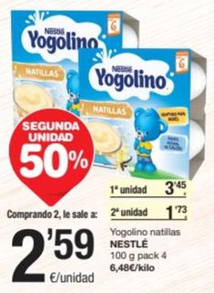 Oferta de Nestlé - Yogolino Natillas por 3,45€ en SPAR Fragadis