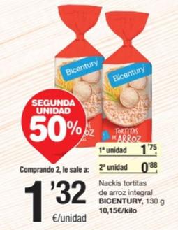 Oferta de Bicentury - Nackis Tortitas De Arroz Integral por 1,75€ en SPAR Fragadis