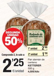 Oferta de Pan por 2,99€ en SPAR Fragadis