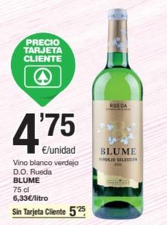 Oferta de Blume - Vino Blanco Verdejo D.O. Rueda por 4,75€ en SPAR Fragadis