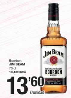Oferta de Jim Beam - Bourbon por 13,6€ en SPAR Fragadis