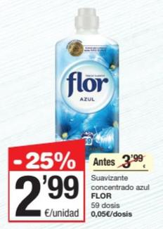 Oferta de Flor - Suavizante Concentrado Azul por 2,99€ en SPAR Fragadis