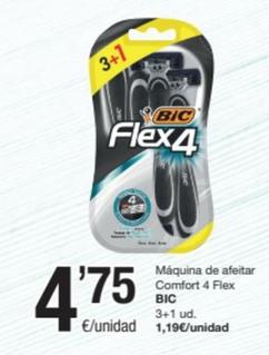 Oferta de Bic - Máquina De Afeitar Comfort 4 Flex por 4,75€ en SPAR Fragadis