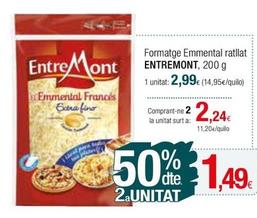 Oferta de Entremont - Formatge Emmental ratllat por 2,99€ en Condis