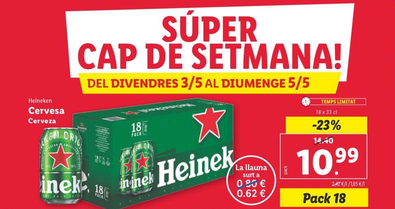 Oferta de Heineken - Cerveza por 10,99€ en Lidl