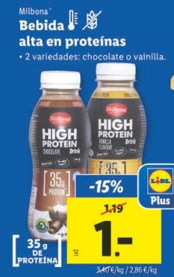 Oferta de Milbona - Bebida Alta En Proteinas por 1€ en Lidl