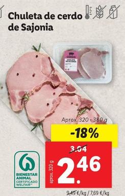 Oferta de Chuleta De Cerdo De Sajonia por 2,46€ en Lidl