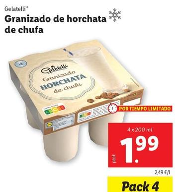 Oferta de Gelatelli - Granizado De Horchata De Chufa por 1,99€ en Lidl