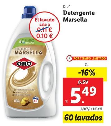 Oferta de Oro - Detergente Marsella por 5,49€ en Lidl