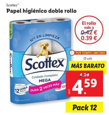 Oferta de Scottex - Papel Higiénico Doble Rollo por 4,59€ en Lidl