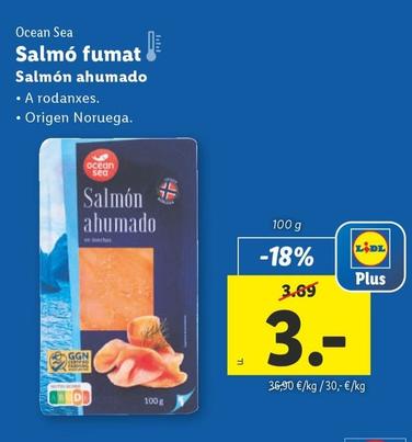 Oferta de Ocean Sea - Salmon Ahumado por 3€ en Lidl