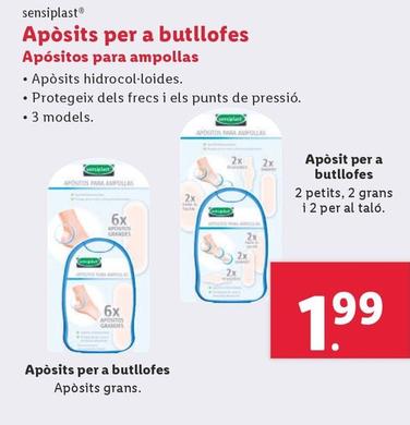 Oferta de Sensiplast - Apositos Para Ampollas por 2,19€ en Lidl