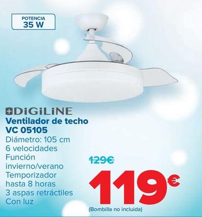 Oferta de Digiline - Ventilador de techo VC 05105 por 119€ en Carrefour