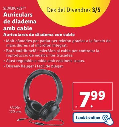 Oferta de Silvercrest - Auriculares De Diadema Con Cable por 7,99€ en Lidl
