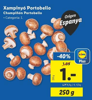 Oferta de Champiñon Portobello por 1€ en Lidl