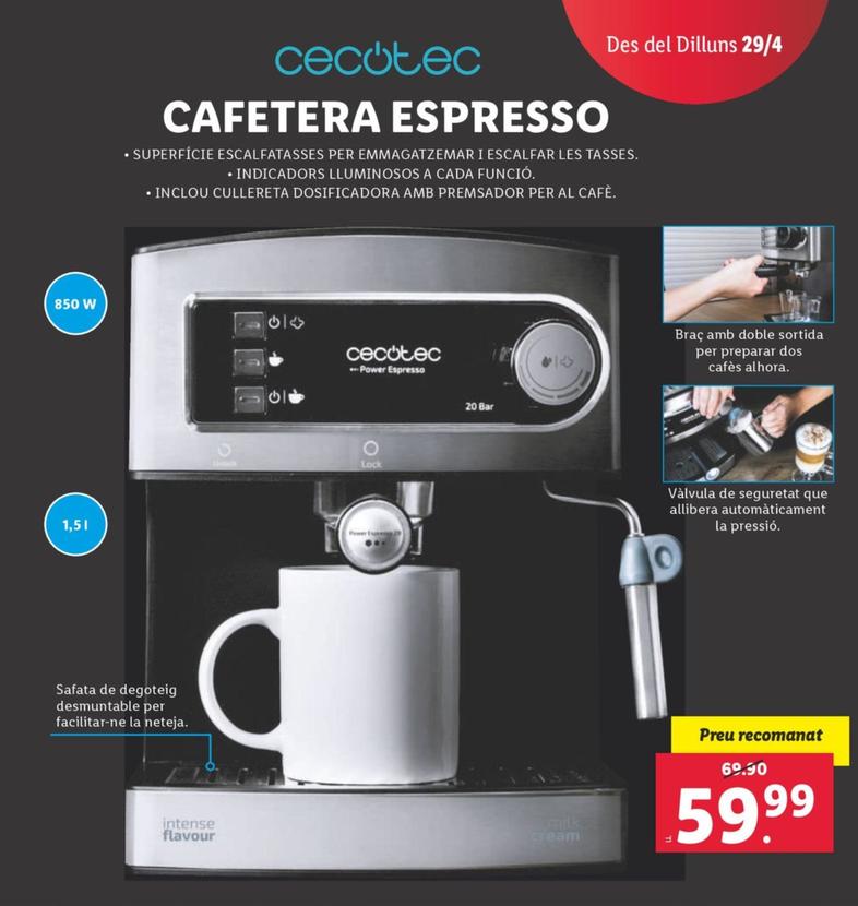 Oferta de Cecotec - Cafetera Espresso por 59,99€ en Lidl