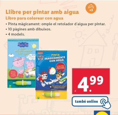 Oferta de Libro Para Colorear Con Agua por 5,49€ en Lidl