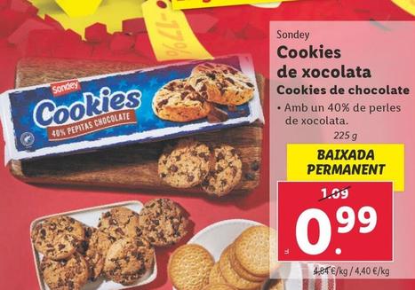 Oferta de Sondey - Cookies De Chocolate por 0,99€ en Lidl