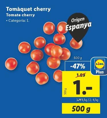 Oferta de Tomate Cherry por 1€ en Lidl