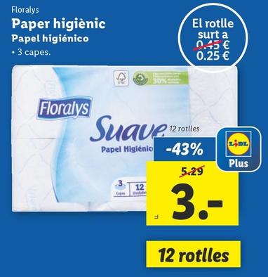 Oferta de Floralys - Papel Higienico por 3€ en Lidl
