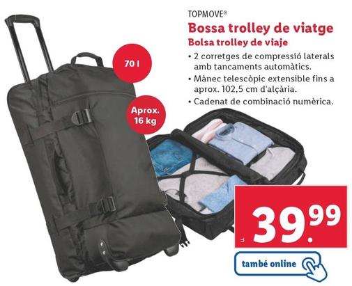Oferta de Top Move - Bolsa Trolley De Viaje por 39,99€ en Lidl