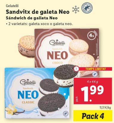 Oferta de Gelatelli - Sandwich De Galleta Neo por 1,99€ en Lidl
