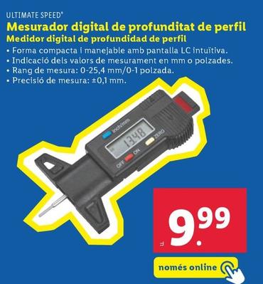 Oferta de Ultimate Speed - Medidor Digital De Profundidad De Perfil por 9,99€ en Lidl