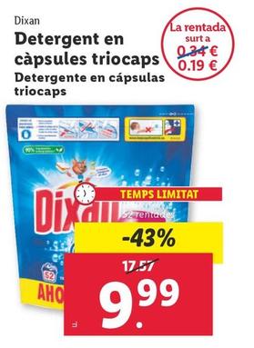 Oferta de Dixan - Detergente En Cápsulas Triocaps por 9,99€ en Lidl