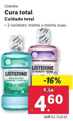 Oferta de Listerine - Cuidado Total por 4,6€ en Lidl