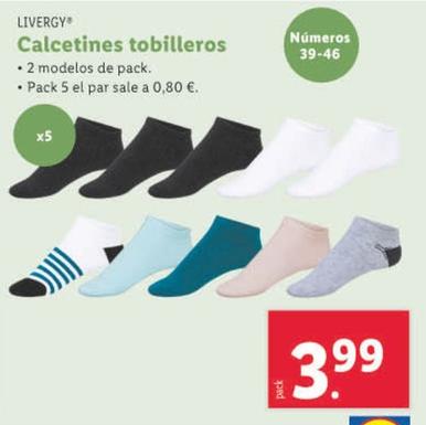 Oferta de Livergy - Calcetines Tobilleros por 3,99€ en Lidl