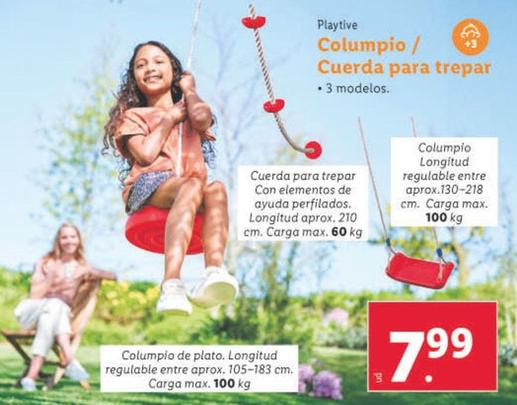 Oferta de Playtive - Columpio/cuerda Para Trepar por 7,99€ en Lidl
