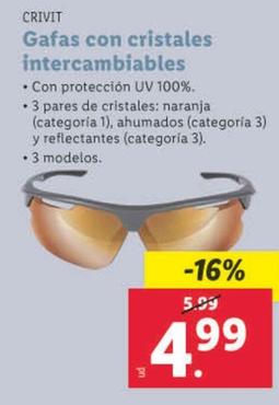 Oferta de Crivit - Gafas Con Cristales Intercambiables por 4,99€ en Lidl