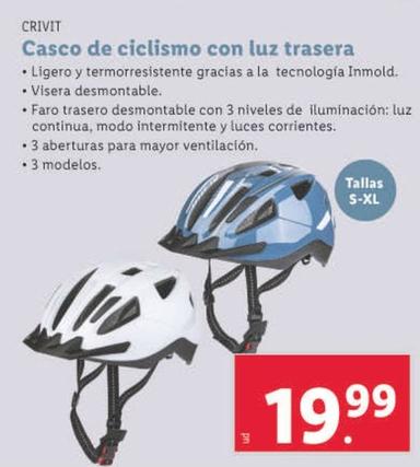 Oferta de Crivit - Casco De Ciclismo Con Luz Trasera por 19,99€ en Lidl