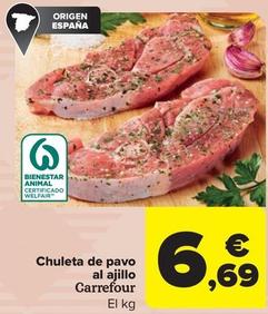 Oferta de Chuletas de pavo por 6,69€ en Carrefour Market