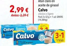 Oferta de Calvo - Atun Claro En Aceite De Girasol por 2,99€ en Aristocrazy