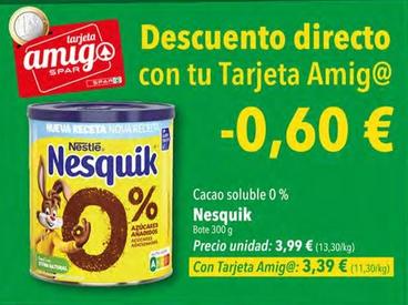 Oferta de Nesquik - Cacao Soluble 0% por 3,99€ en SPAR