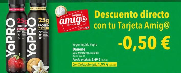 Oferta de Danone - Yogur Líquido Yopro por 2,49€ en SPAR