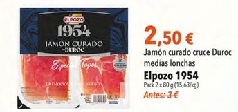 Oferta de Elpozo - Jamón Curado Cruce Duroc Medias Lonchas por 2,5€ en SPAR