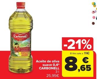 Oferta de Carbonell - Aceite De Oliva Suave 0,4° por 8,65€ en Carrefour Market