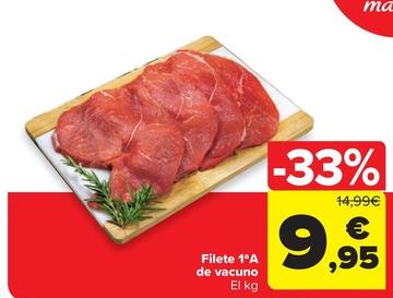Oferta de Filete 1ºa De Vacuno por 9,95€ en Carrefour Market