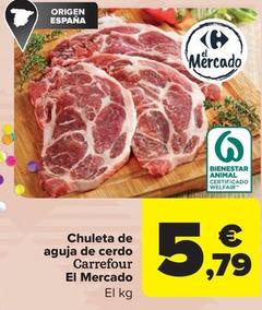 Oferta de Carrefour - Chuleta De Aguja De Cerdo por 5,79€ en Carrefour Market