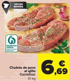 Oferta de Carrefour - Chuleta De Pavo Al Ajillo por 6,69€ en Carrefour Market
