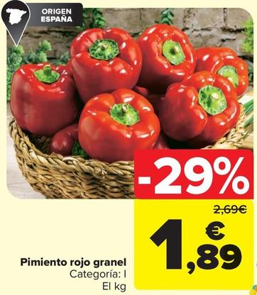 Oferta de Carrefour - Pimiento Rojo Granel por 1,89€ en Carrefour Market