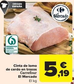 Oferta de Carrefour - Cinta De Lomo De Cerdo En Trozos por 5,19€ en Carrefour Market