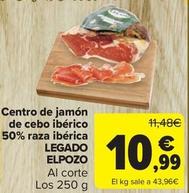 Oferta de Elpozo - Centro De Jamón De Cebo Ibérico 50% Raza Ibérica por 10,99€ en Carrefour Market