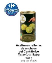 Oferta de Carrefour - Aceitunas Rellenas De Anchoas Del Cantábrico por 1€ en Carrefour Market