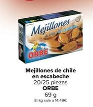 Oferta de Orbe - Mejillones De Chile En Escabeche por 14,49€ en Carrefour Market