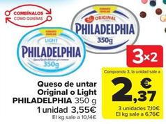 Oferta de Philadelphia - Queso De Untar Original O Light por 3,55€ en Carrefour Market