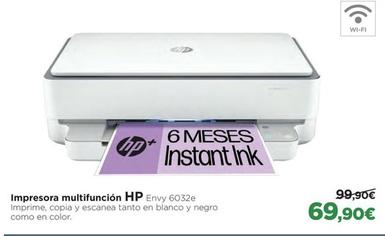 Oferta de Hp - Impresora Multifunción Envy 6032E por 69,9€ en El Corte Inglés